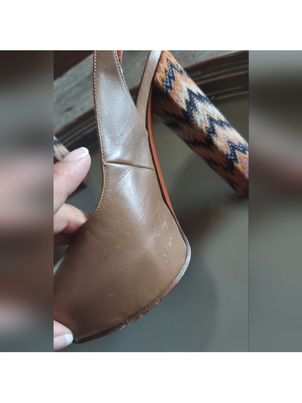 Missoni Multicolor Zigzag Platform Slingback Peep Toe Heels EU 36.5 6 1/2 in us - Picture 12 of 12